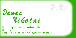 denes nikolai business card